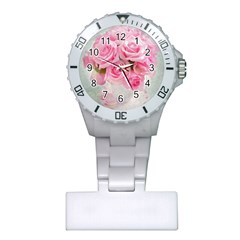 Pink Roses Plastic Nurses Watch by NouveauDesign