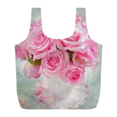 Pink Roses Full Print Recycle Bags (l)  by NouveauDesign