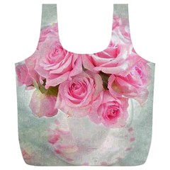 Pink Roses Full Print Recycle Bags (l)  by NouveauDesign