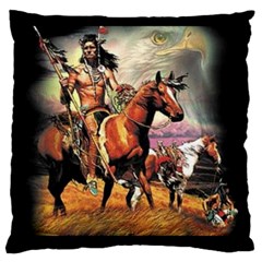 Native American Indian Spirit Hunters Large Cushion Case (one Side) by Bigfootshirtshop