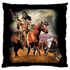 Native American Indian Spirit Hunters Standard Flano Cushion Case (one Side) by Bigfootshirtshop