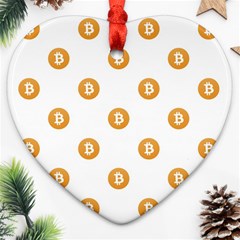 Bitcoin Logo Pattern Ornament (heart) by dflcprints