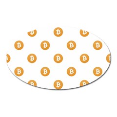 Bitcoin Logo Pattern Oval Magnet by dflcprints