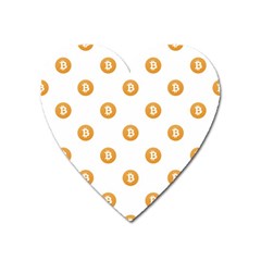 Bitcoin Logo Pattern Heart Magnet by dflcprints