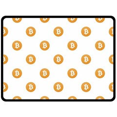 Bitcoin Logo Pattern Fleece Blanket (large)  by dflcprints