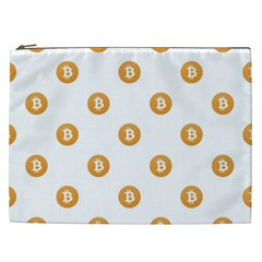 Bitcoin Logo Pattern Cosmetic Bag (xxl)  by dflcprints