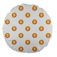 Bitcoin Logo Pattern Large 18  Premium Round Cushions by dflcprints