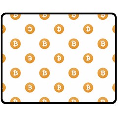 Bitcoin Logo Pattern Double Sided Fleece Blanket (medium)  by dflcprints