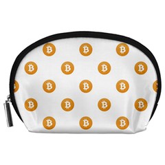 Bitcoin Logo Pattern Accessory Pouches (large)  by dflcprints