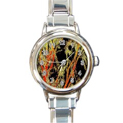 Artistic Effect Fractal Forest Background Round Italian Charm Watch