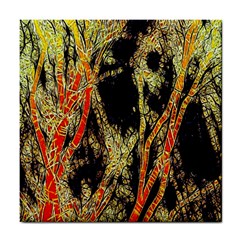 Artistic Effect Fractal Forest Background Tile Coasters