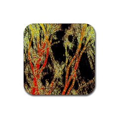 Artistic Effect Fractal Forest Background Rubber Coaster (square) 