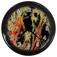 Artistic Effect Fractal Forest Background Wall Clocks (black) by Amaryn4rt