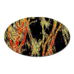 Artistic Effect Fractal Forest Background Oval Magnet by Amaryn4rt