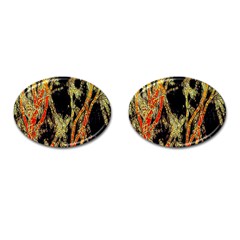 Artistic Effect Fractal Forest Background Cufflinks (oval)