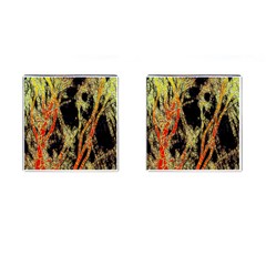 Artistic Effect Fractal Forest Background Cufflinks (square)