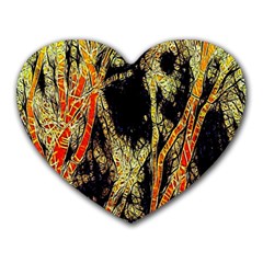 Artistic Effect Fractal Forest Background Heart Mousepads by Amaryn4rt