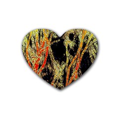 Artistic Effect Fractal Forest Background Rubber Coaster (heart) 