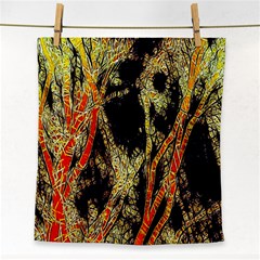 Artistic Effect Fractal Forest Background Face Towel by Amaryn4rt