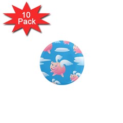 Flying Piggys Pattern 1  Mini Magnet (10 Pack)  by Bigfootshirtshop