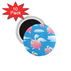 Flying Piggys Pattern 1 75  Magnets (10 Pack)  by Bigfootshirtshop