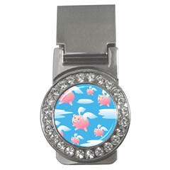 Flying Piggys Pattern Money Clips (cz)  by Bigfootshirtshop