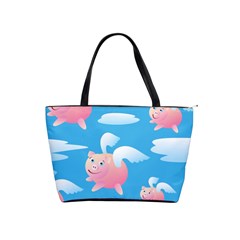 Flying Piggys Pattern Shoulder Handbags by Bigfootshirtshop