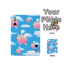 Flying Piggys Pattern Playing Cards 54 (mini)  by Bigfootshirtshop