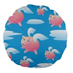 Flying Piggys Pattern Large 18  Premium Round Cushions Front