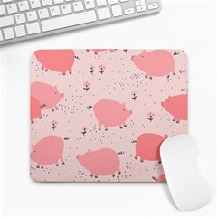 Pigs And Flowers Large Mousepads by Bigfootshirtshop