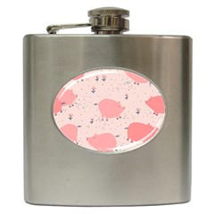 Pigs And Flowers Hip Flask (6 Oz) by Bigfootshirtshop