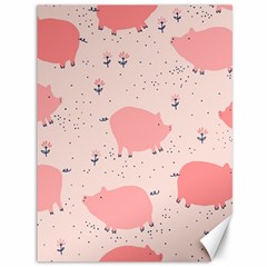 Pigs And Flowers Canvas 36  X 48   by Bigfootshirtshop