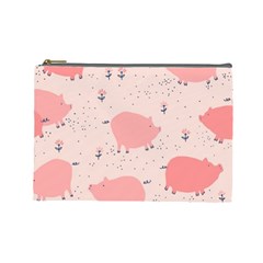 Pigs And Flowers Cosmetic Bag (large) 