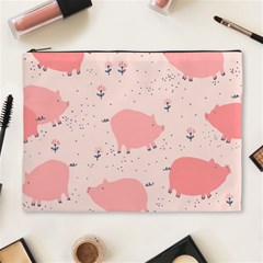 Pigs And Flowers Cosmetic Bag (xl) by Bigfootshirtshop