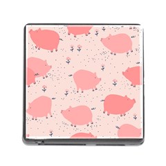 Pigs And Flowers Memory Card Reader (square) by Bigfootshirtshop