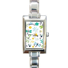 Busy Dragonflies Rectangle Italian Charm Watch by Bigfootshirtshop