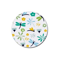 Busy Dragonflies Rubber Round Coaster (4 Pack)  by Bigfootshirtshop