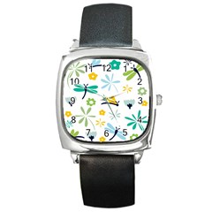 Busy Dragonflies Square Metal Watch by Bigfootshirtshop