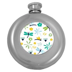 Busy Dragonflies Round Hip Flask (5 Oz) by Bigfootshirtshop