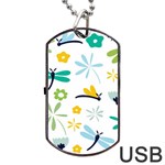 Busy Dragonflies Dog Tag USB Flash (Two Sides) Front