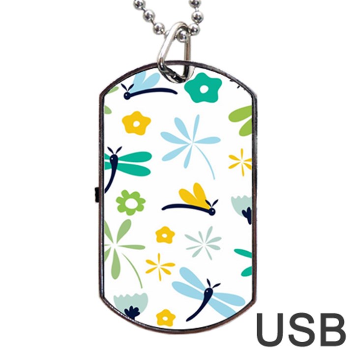 Busy Dragonflies Dog Tag USB Flash (Two Sides)