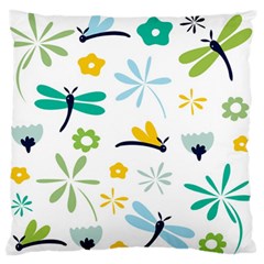 Busy Dragonflies Large Flano Cushion Case (one Side) by Bigfootshirtshop