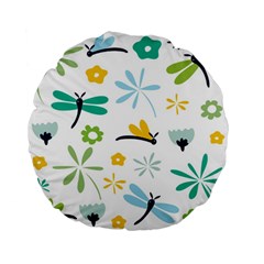 Busy Dragonflies Standard 15  Premium Flano Round Cushions by Bigfootshirtshop