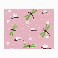 Dragonfly And White Flowers Pattern Small Glasses Cloth (2-side) by Bigfootshirtshop