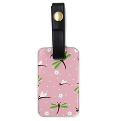 Dragonfly And White Flowers Pattern Luggage Tags (one Side)  by Bigfootshirtshop