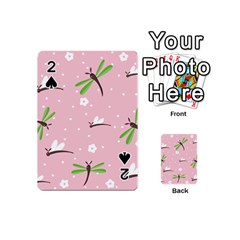 Dragonfly And White Flowers Pattern Playing Cards 54 (mini)  by Bigfootshirtshop