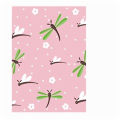 Dragonfly And White Flowers Pattern Large Garden Flag (two Sides) by Bigfootshirtshop