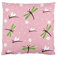 Dragonfly And White Flowers Pattern Standard Flano Cushion Case (one Side) by Bigfootshirtshop