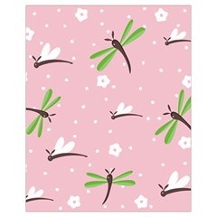 Dragonfly And White Flowers Pattern Drawstring Bag (small) by Bigfootshirtshop