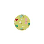 Colorful Dragonflies And White Flowers Pattern 1  Mini Magnets Front